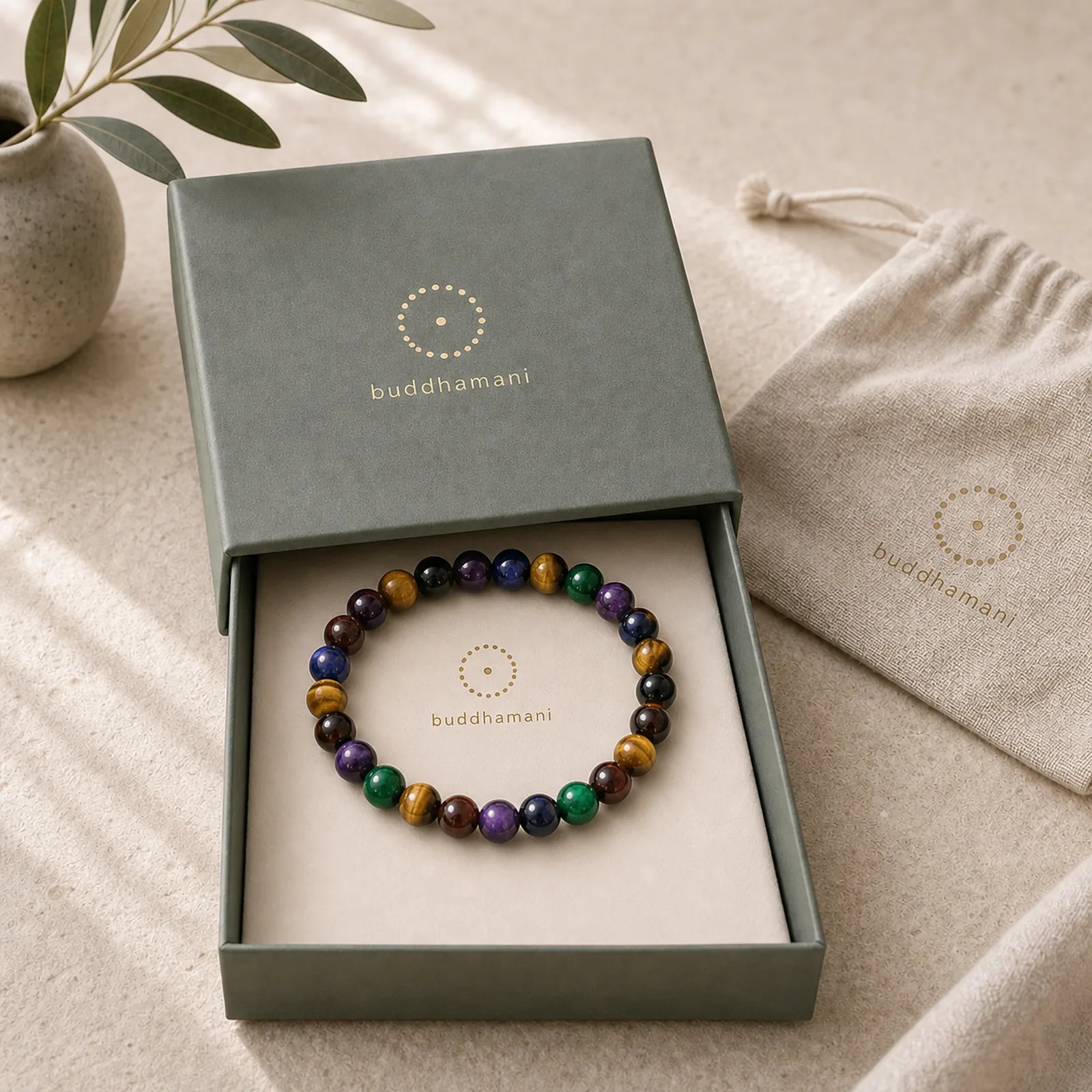 Various Tiger Eye Confidence Bracelet featuring Tiger Eye, Purple Tiger Eye, Red Tiger Eye