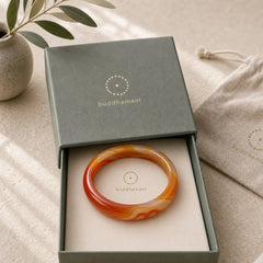 Veined Pattern Red Agate Calm Cuff Bangle Bracelet featuring Red Agate