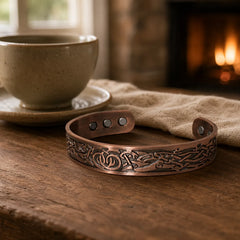 Viking Birds Magnetic Copper Adjustable Cuff Bracelet Bangle featuring Copper