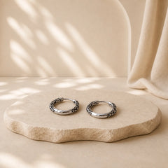 Viking Celtic Hoop Titanium Steel Balance Earrings featuring Titanium Steel