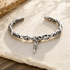 Viking Style Twisted Braided Pattern Copper Balance Bracelet Bangle featuring Copper