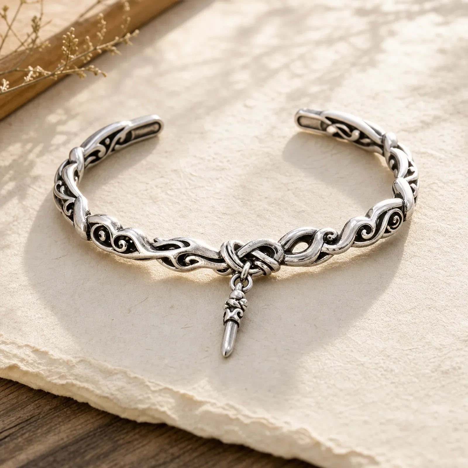 Viking Style Twisted Braided Pattern Copper Balance Bracelet Bangle featuring Copper