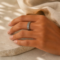 Vintage Auspicious Clouds Pattern Luck Ring featuring Copper