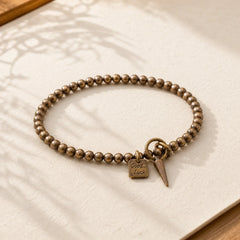 Vintage Copper Brass Beads Fortune Balance Bracelet featuring Copper