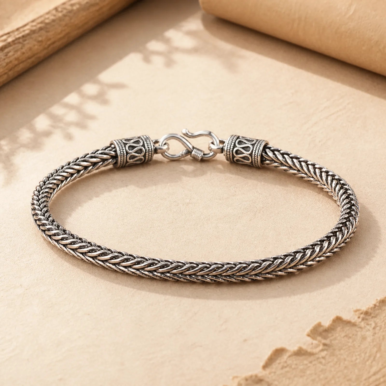 Vintage Dragon Keel Braided Twisted Design Wealth Buckle Bracelet featuring Dragon, Copper