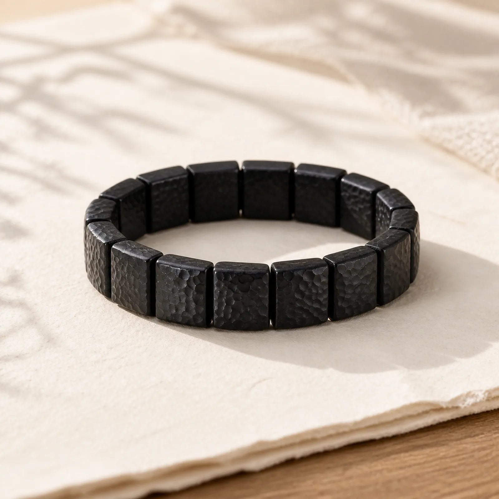 Vintage Ebony Wood Texture Peace Couple Bracelet featuring Ebony Wood, Ebony