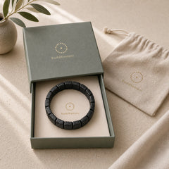 Vintage Ebony Wood Texture Peace Couple Bracelet featuring Ebony Wood, Ebony