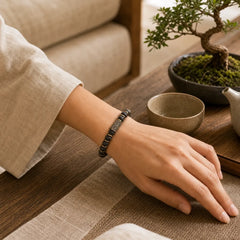 Vintage Lava Rock Beads Calm Copper Bracelet featuring Lava Rock, Copper