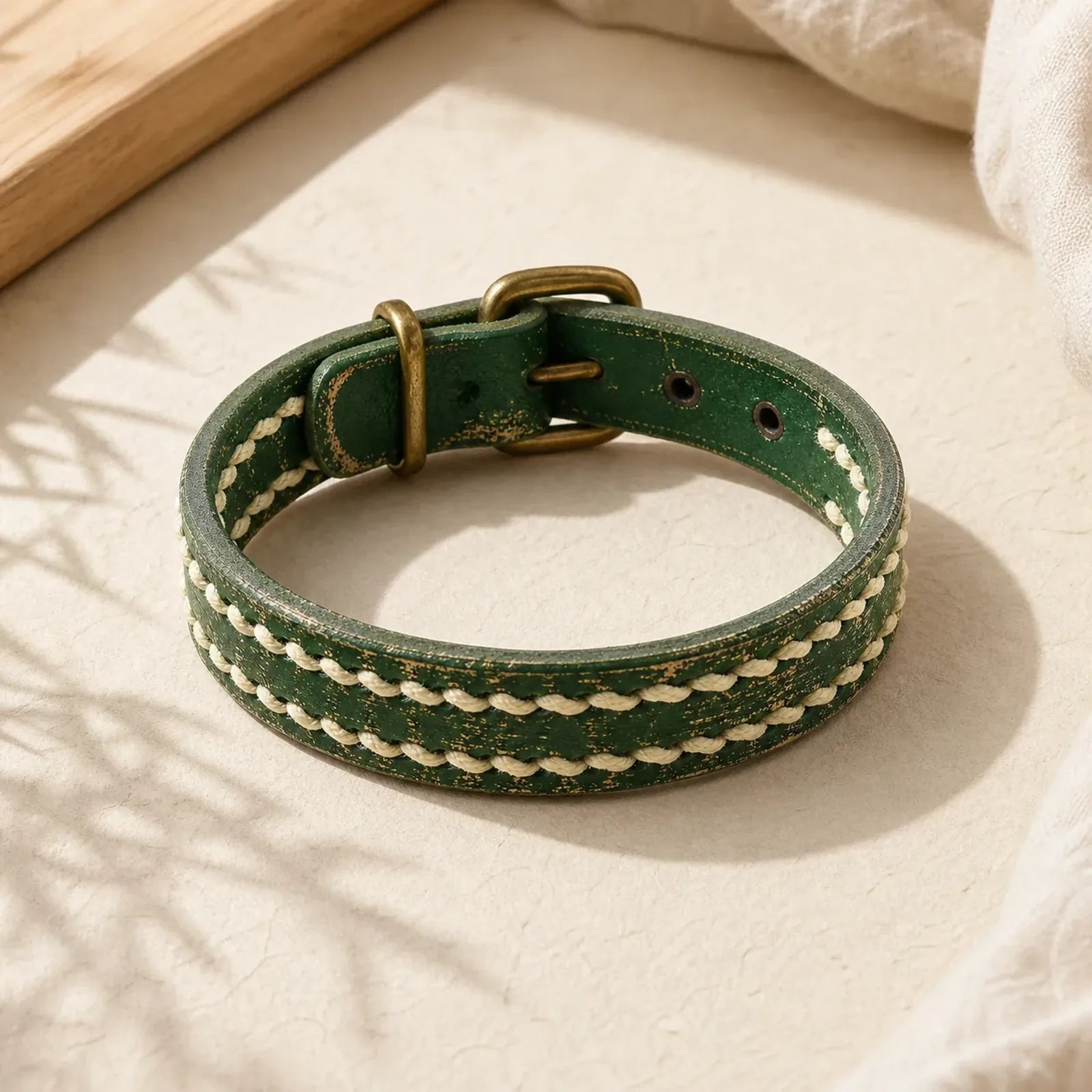 Vintage Leather Adjustable Buckle Strengthen Bracelet featuring