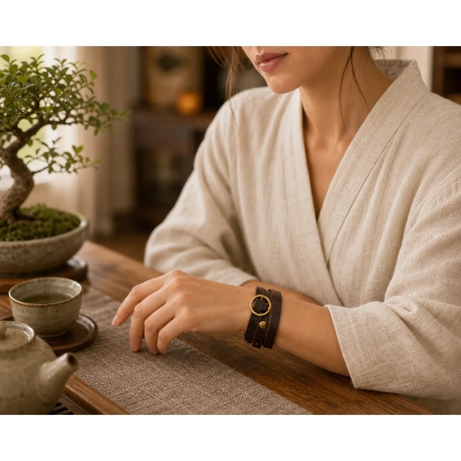 Vintage Multi-layer Leather Buckle Confidence Bracelet featuring