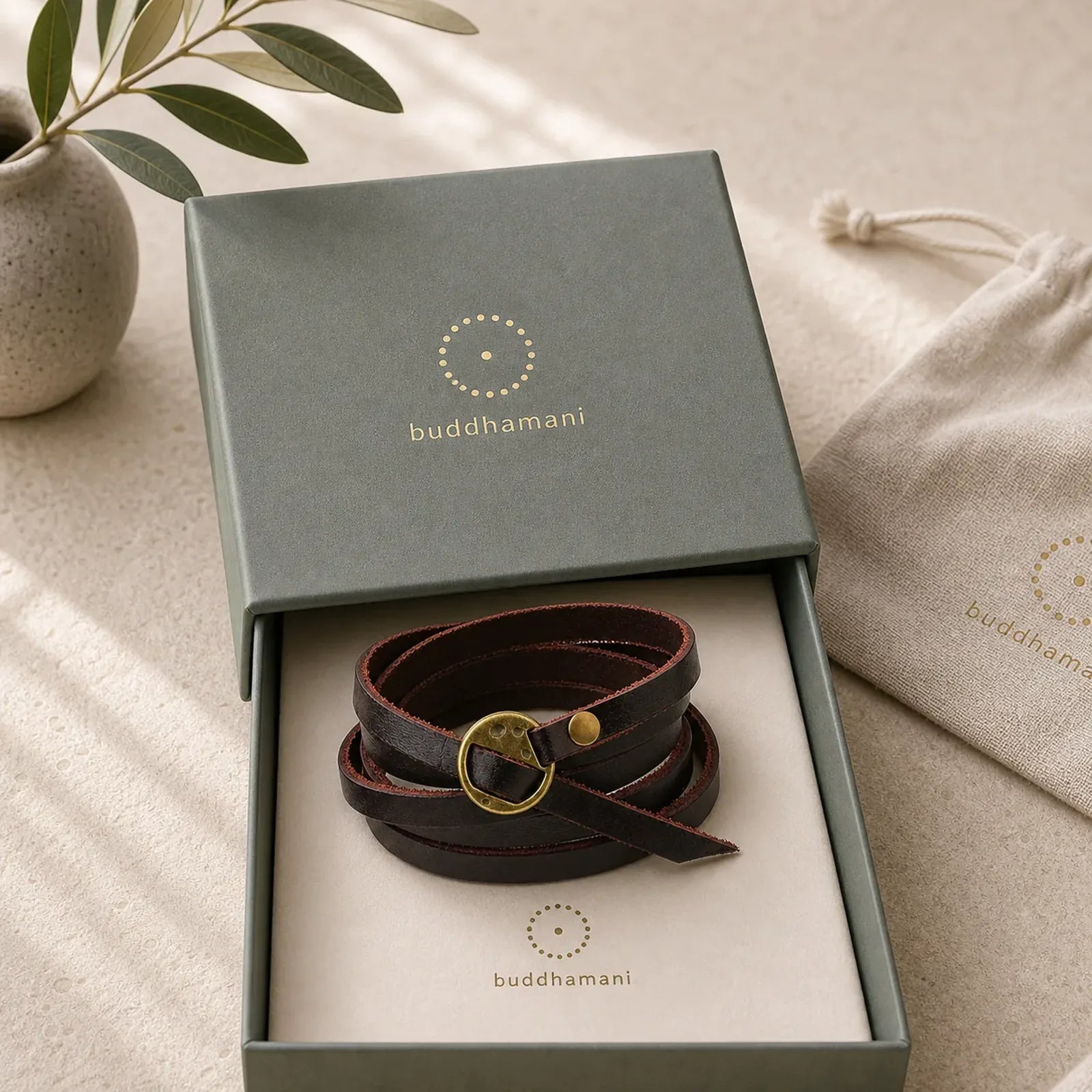 Vintage Multi-layer Leather Buckle Confidence Bracelet featuring