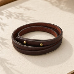 Vintage Multi-layer Leather Strength Buckle Bracelet featuring