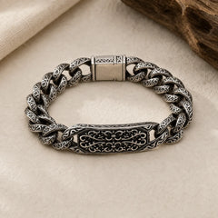 Vintage Patterns Engraved Healing Bracelet featuring Copper
