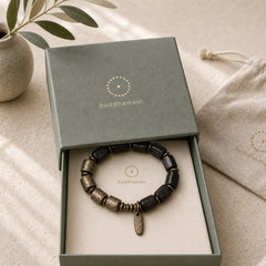Vintage Peace Ebony Wood Copper Beads Bracelet featuring Ebony Wood, Ebony, Copper