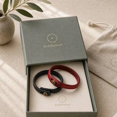 Vintage Plain Leather Button Buckle Confidence Bracelet featuring