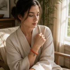 Vintage Tibetan Camel Bone Tassel Luck Bracelet featuring Camel Bone, Dzi Bead, Nine-Eye Dzi Bead