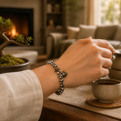 Vintage Tibetan Dzi Bead Om Mani Padme Hum Blessings Bracelet featuring Dzi Bead, Om Mani Padme Hum, Om