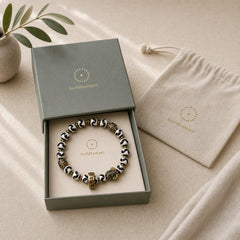 Vintage Tibetan Dzi Bead Om Mani Padme Hum Blessings Bracelet featuring Dzi Bead, Om Mani Padme Hum, Om