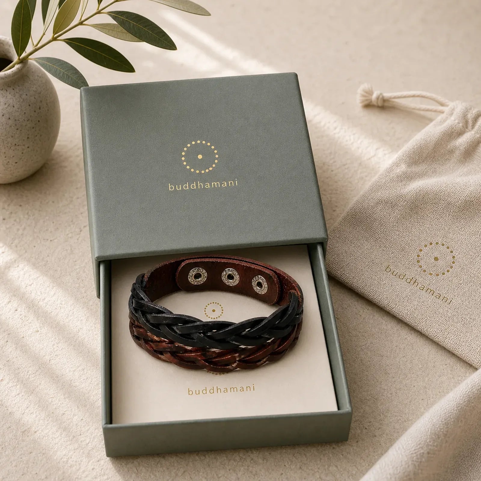 Vintage Weaving Leather Adjustable Buckle Strengthen Bracelet featuring