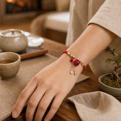 Wealth Attractor Red Agate Red Rope Bracelet featuring Red Agate, Red String