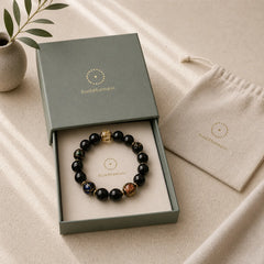 Western Soapberry Incense Ash Liuli Glass Bead Wealth Bracelet featuring Five Elements