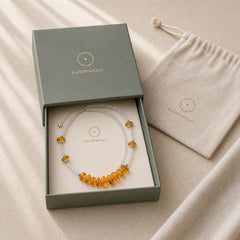 White Crystal Bead Irregular Amber Clarity Necklace Pendant featuring Clear Quartz / White Crystal, Amber, Turquoise