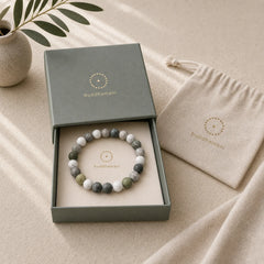 White Turquoise Picasso Jasper Green Calcite Blessing Bracelet featuring White Turquoise, Turquoise, Picasso Jasper