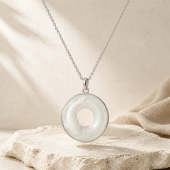 "Wishing Luck and Prosperity" White Jade Koi Fish Necklace Includes Gift Message Card featuring White Jade, Jade, Koi Fish
