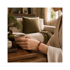 "Wishing Protection and Energy" Cinnabar Bracelet Includes Gift Message Card featuring Cinnabar, Silver