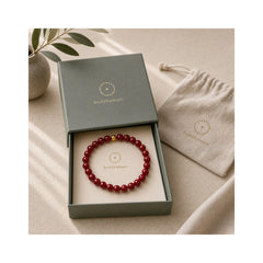 "Wishing Protection and Energy" Cinnabar Bracelet Includes Gift Message Card featuring Cinnabar, Silver