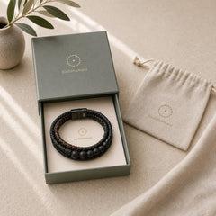 "Wishing Strength to Rise from Within" Lava Rock Bracelet Includes Gift Message Card featuring Lava Rock