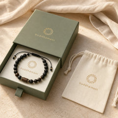 "Wishing Strength to Rise from Within" Lava Rock Bracelet Includes Gift Message Card featuring Lava Rock, Ebony Wood, Ebony