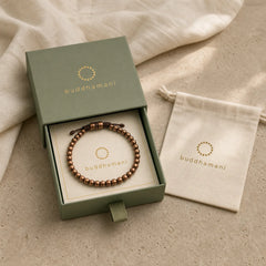 "Wishing You Balance and Strength" Brass Beads Bracelet Includes Gift Message Card featuring Copper