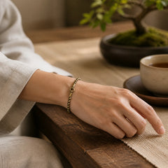 "Wishing You Balance and Strength" Brass Bracelet Includes Gift Message Card featuring Copper