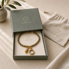 "Wishing You Balance and Strength" Brass Bracelet Includes Gift Message Card featuring Copper