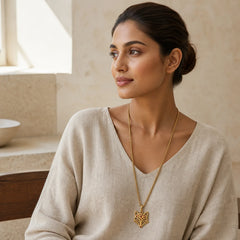 "Wishing You Clever Grace" 24k Gold Plated Brass Fox Necklace Includes Gift Message Card featuring