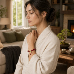 "Wishing You Good Fortune and Joy" Cat Cinnabar Bracelet Includes Gift Message Card featuring Cinnabar