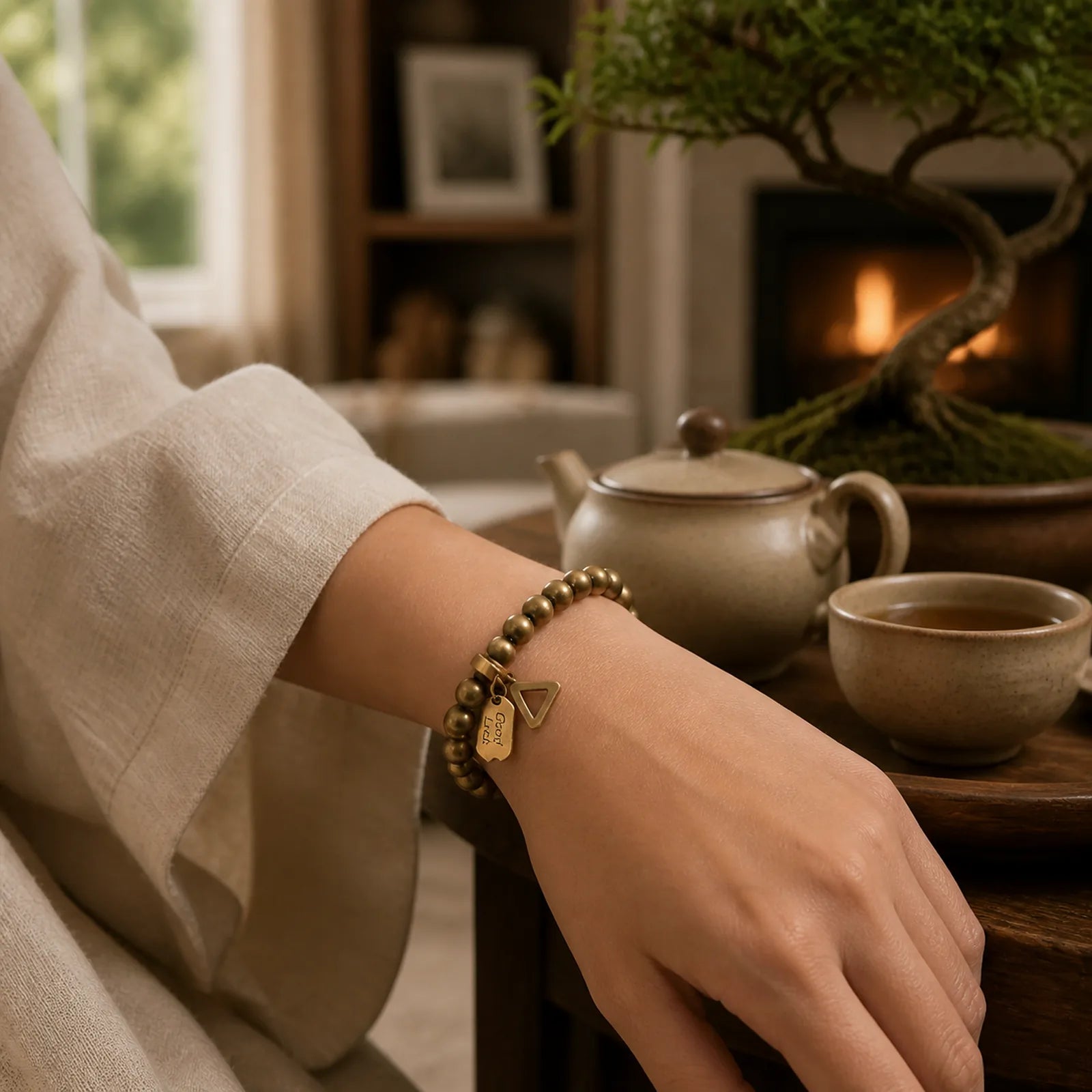 "Wishing You Good Luck Always" Pure Copper Brass Bracelet Includes Gift Message Card featuring Copper