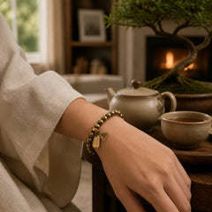 "Wishing You Good Luck Always" Pure Copper Brass Bracelet Includes Gift Message Card featuring Copper