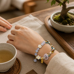 "Wishing You Healing and Grace" Blue Chalcedony Bracelet Includes Gift Message Card featuring Blue Chalcedony, Chalcedony
