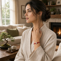 "Wishing You Joy and Prosperity" Year of the Horse Bracelet Includes Gift Message Card featuring Horse, Silver, Red String