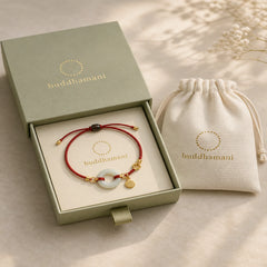 "Wishing You Peace and Protection" Jade Red Rope Bracelet Includes Gift Message Card featuring Jade, White Jade, Peace Buckle