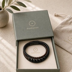 "Wishing You Protection and Strength" Black Onyx Bracelet Includes Gift Message Card featuring Black Onyx