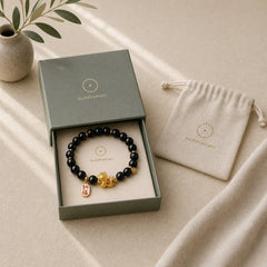 Year Of The Horse Black Obsidian Strength Bracelet featuring Horse, Black Obsidian