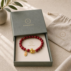 Year Of The Horse Cinnabar Blessing Bracelet featuring Horse, Cinnabar