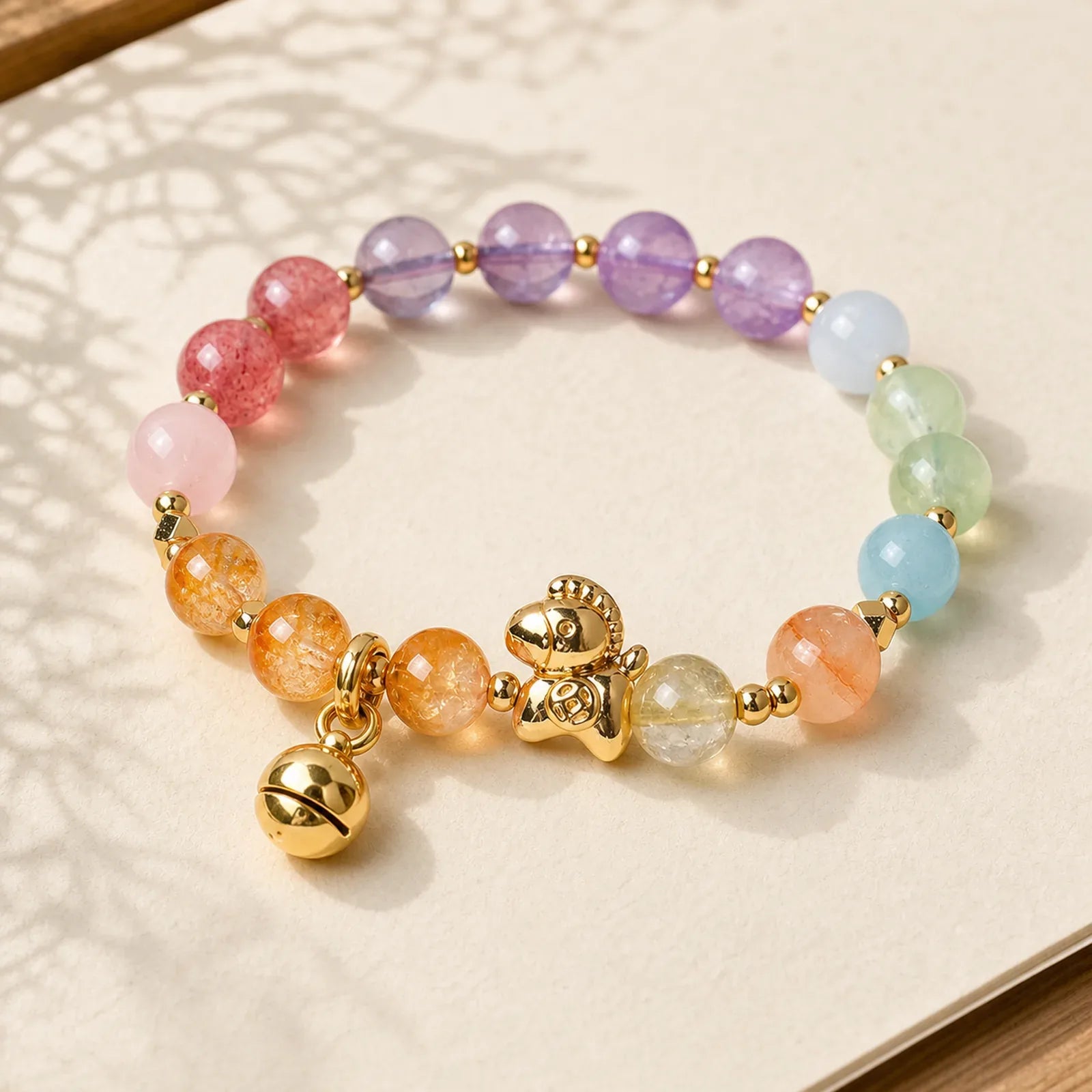 Year Of The Horse Citrine Amethyst Various Crystals Protection Bracelet featuring Horse, Citrine, Amethyst