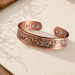 Year Of The Horse Copper Open Self Care Cuff Bracelet Bangle featuring Horse, Copper