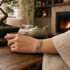 Year Of The Horse Copper Open Self Care Cuff Bracelet Bangle featuring Horse, Copper