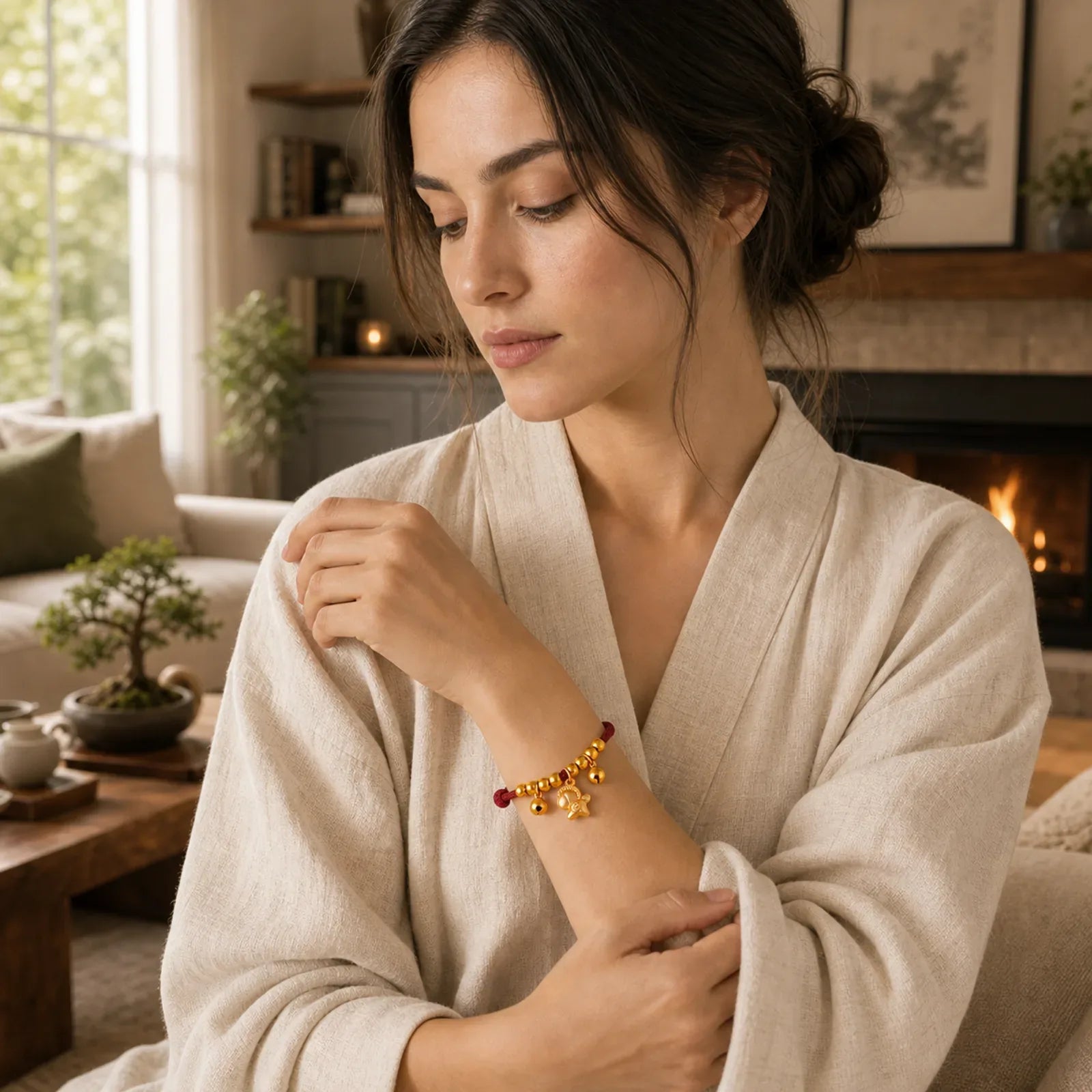 Year Of The Horse Multiple Horse Styles Rope Luck Strength Adjustable Bracelet featuring Horse, Red String, Copper