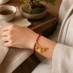 Year Of The Horse Multiple Horse Styles Rope Luck Strength Adjustable Bracelet featuring Horse, Red String, Copper